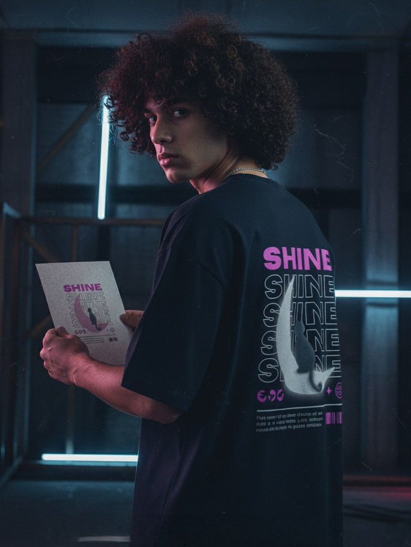 Men Oversize Graphic Printed Round Neck Cotton Oversized T-shirt