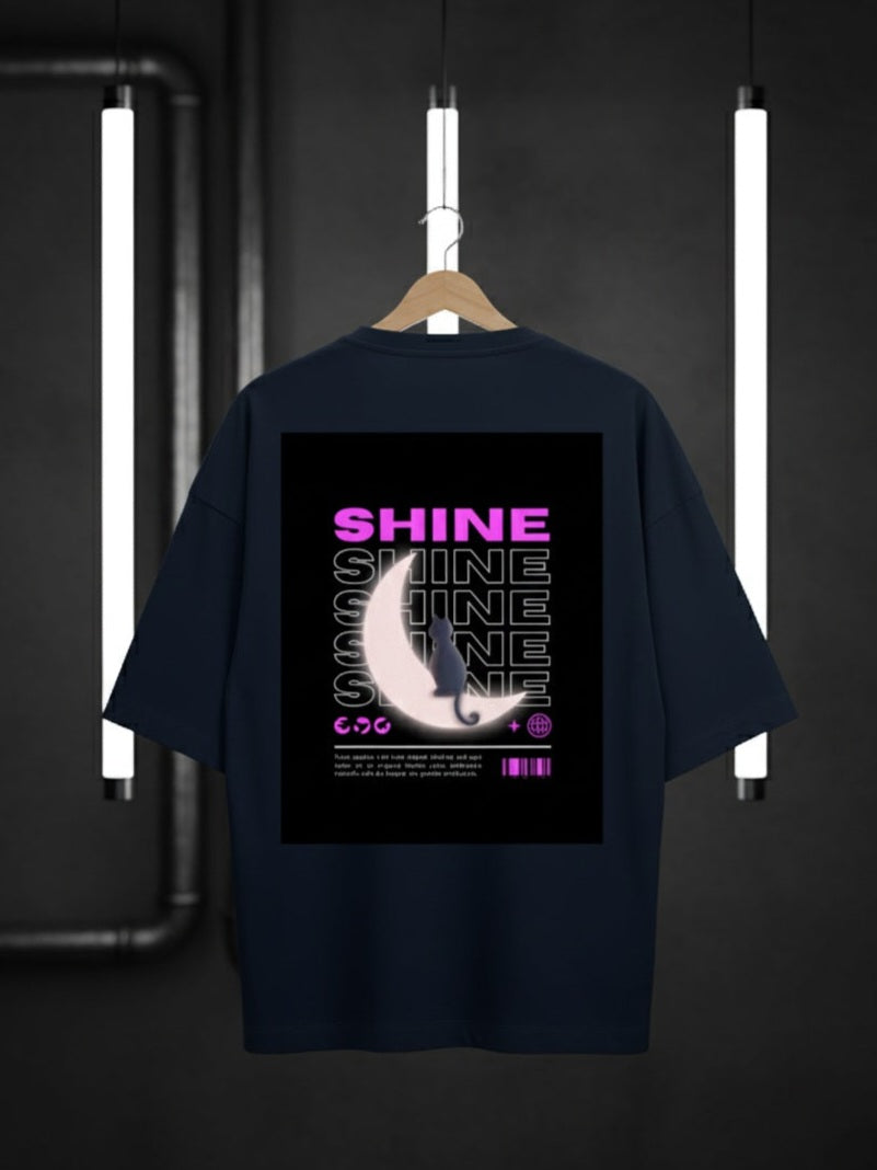 Men Oversize Graphic Printed Round Neck Cotton Oversized T-shirt