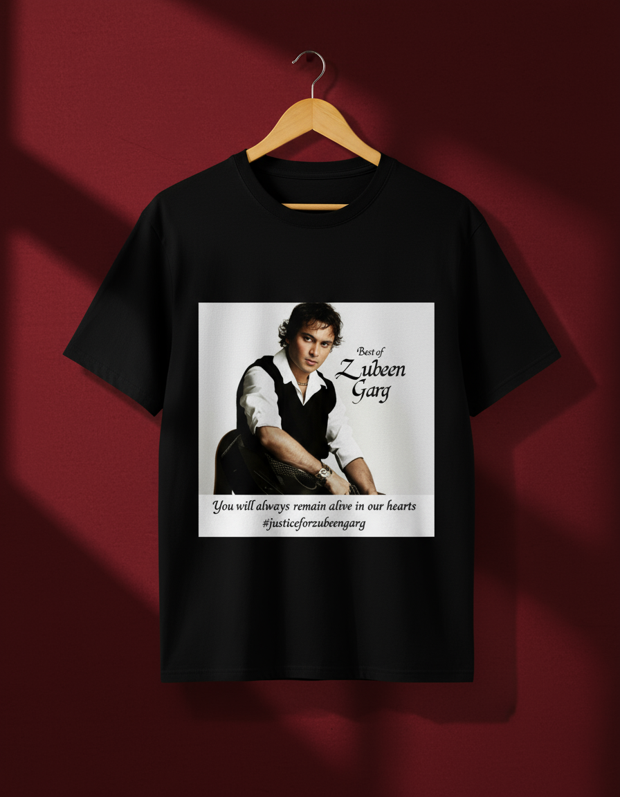 Zubeen garg  Graphic Printed Round Neck Cotton Regular Fit T-Shirt
